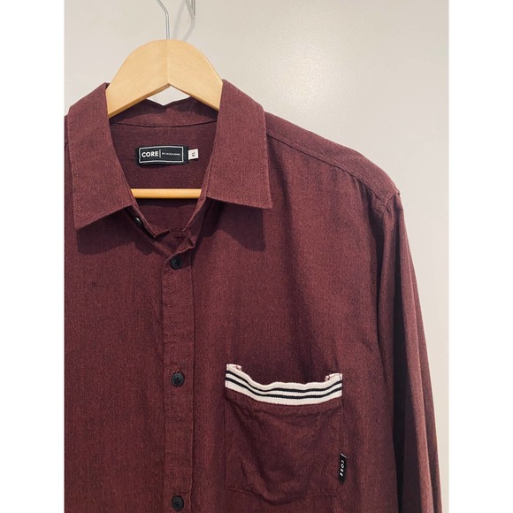 Core by Jack & Jones Men's Button Down Shirt in Maroon size XL - Picture 2 of 9